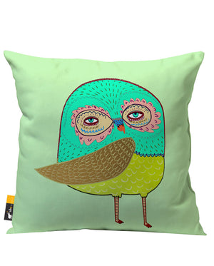 Green Owl Patio Pillow