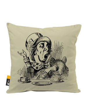 Mad Hatter Faux Suede Throw Pillow