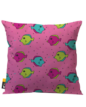 Bigshot Robot Fish Tank Pink Outdoor Throw Pillow