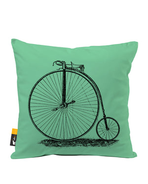 Penny Farthing Faux Suede Throw Pillow