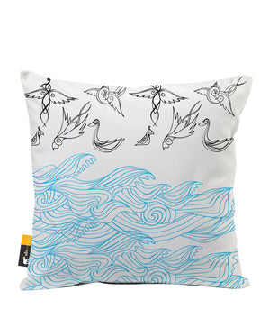 Tidal Wave Faux Suede Throw Pillow