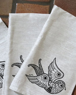 Inked Baby Swallow Tea Towels