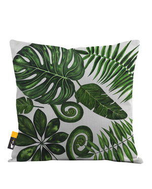 Boho Palm Leaves in white Throw Pillow