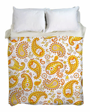 Pumpkin Paisley Duvet Cover