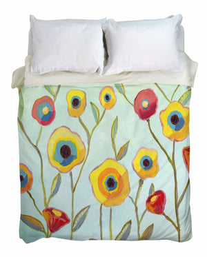 Painted Pansies Duvet Cover