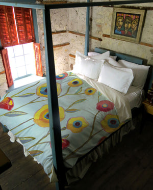 Painted Pansies Duvet Cover