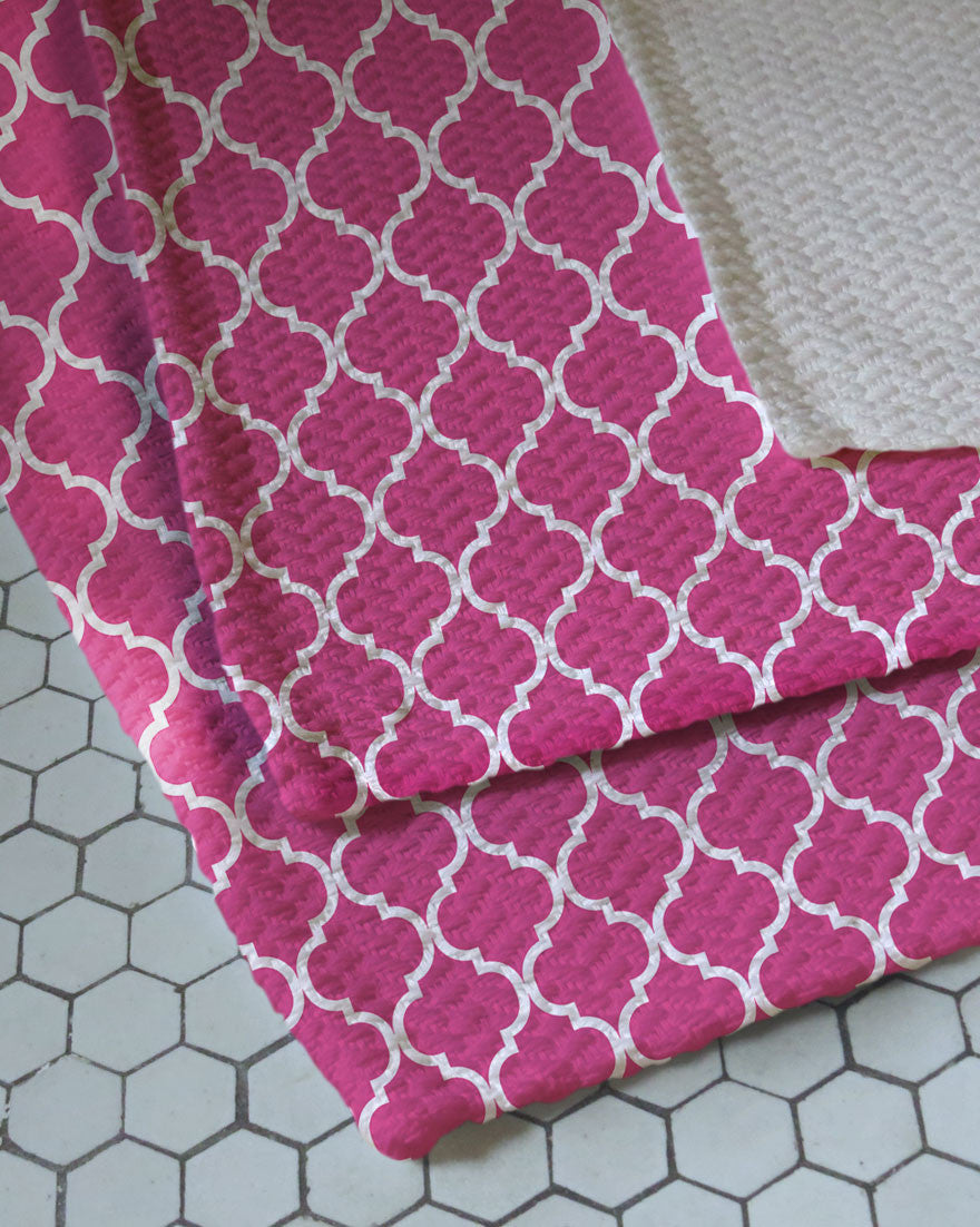 Coral Moroccan Woven Bath Rug