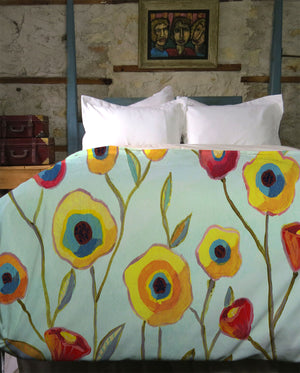 Painted Pansies Duvet Cover