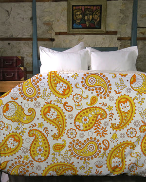 Pumpkin Paisley Duvet Cover