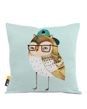 Hipster Owl Throw Pillow