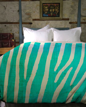 Indigo Zebra Duvet Cover