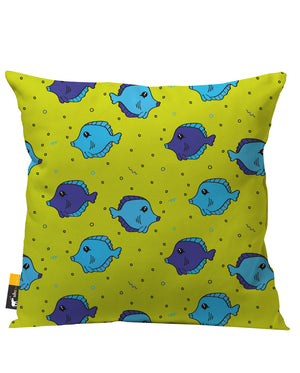 Bigshot Robot Fish Tank Green Outdoor Throw Pillow