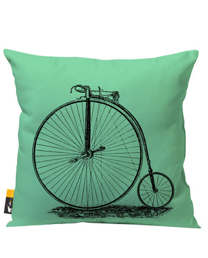 Light Green Vintage Unicycle Patio Pillow 