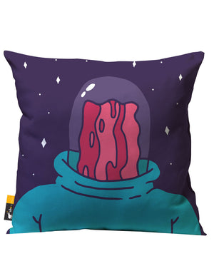 Bigshot Robot Professor Bacon Outdoor Throw Pillow