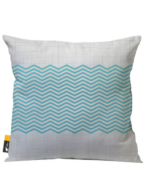 Grey and Blue Modern Design Outdoor Throw Pillow  