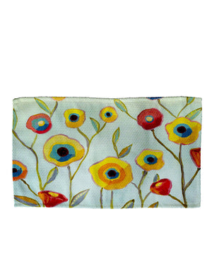 Painted Pansies Woven Bath Rug