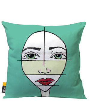 Aqua Green Artsy Patio Pillow