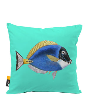 Powder Blue Tang Faux Suede Throw Pillow
