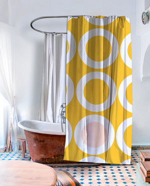 Retro Ringer Shower Curtain