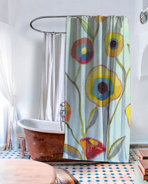 Painted Pansies Shower Curtain