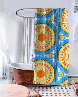 Retro Nectarine Shower Curtain