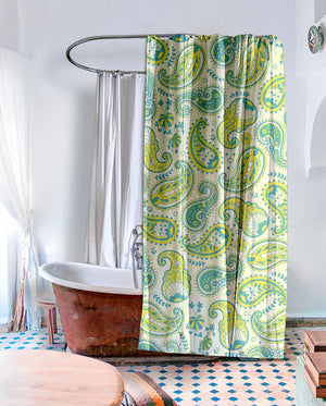 Lime Paisley Shower Curtain