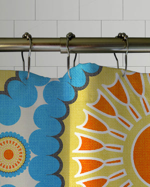 Retro Nectarine Shower Curtain