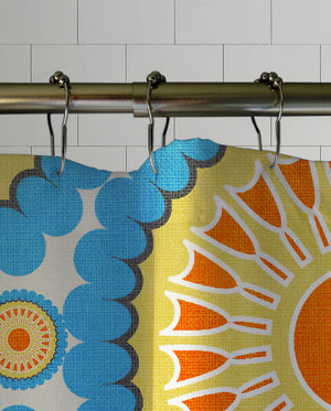 Retro Nectarine Shower Curtain