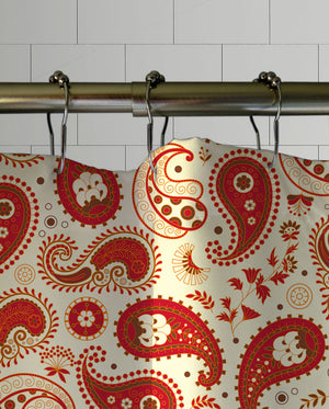 Chili Paisley Shower Curtain