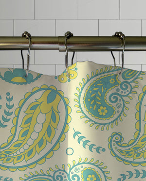 Lime Paisley Shower Curtain