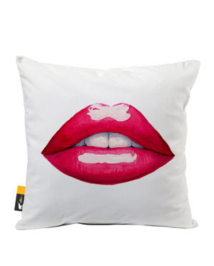 Lips Faux Suede Throw Pillow