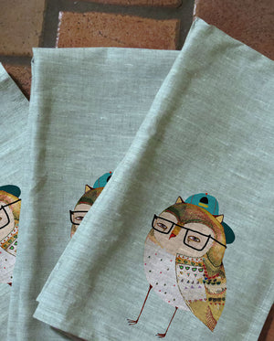 Hipster Owl Tea Towels
