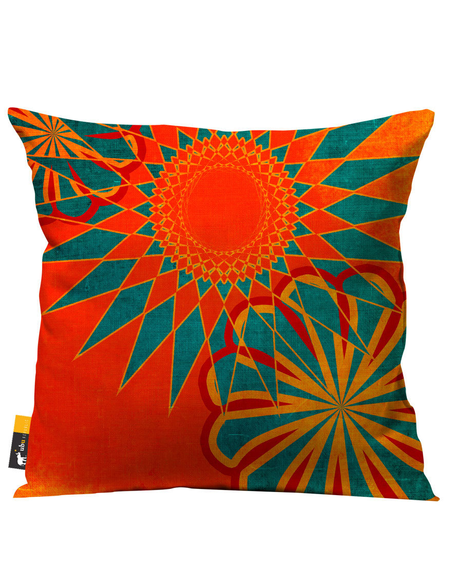 Orange Boho Outdoor Throw Pillow Boho-Chic Patio Pillow UBU